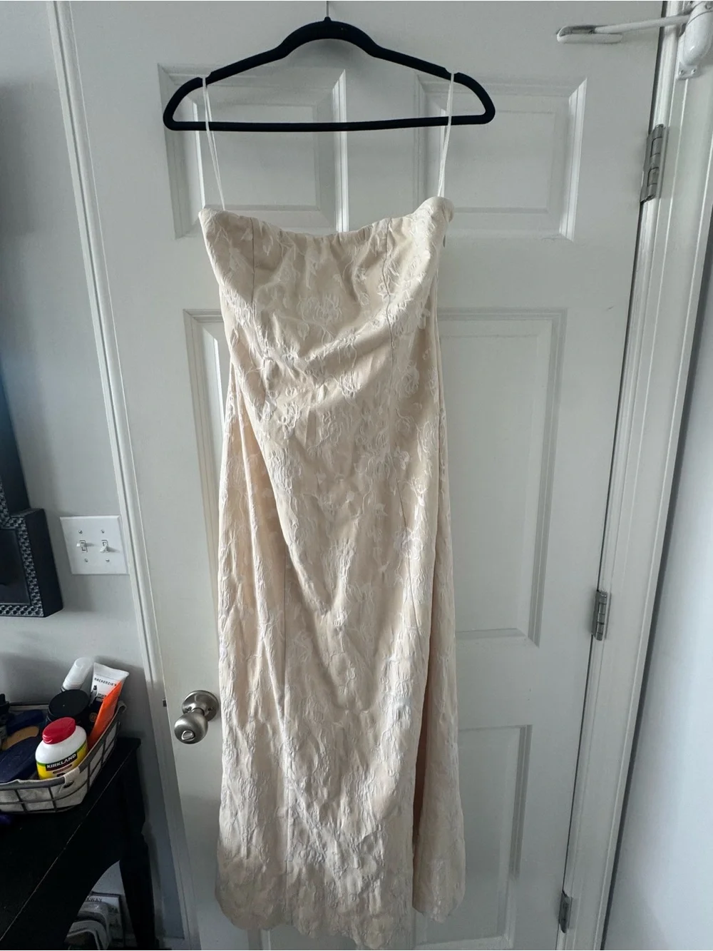 Abercrombie & Fitch Cream Lace Midi Dress with Spaghetti Straps